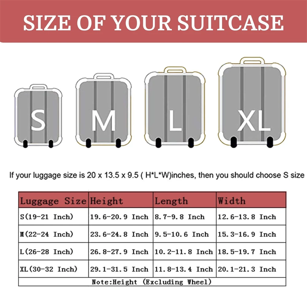 Thicker Travel Luggage Protective Cover Suitcase Case Accessories Washable Protector Anti-scratch Spandex Baggage Fit 18-32 Inch