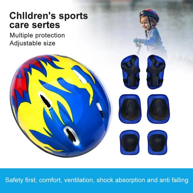 Children Sports Bike Helmet Riding Balance Skater Cap With Protective Gear Set MTB Road Bicycle Safety Riding Equipment 1