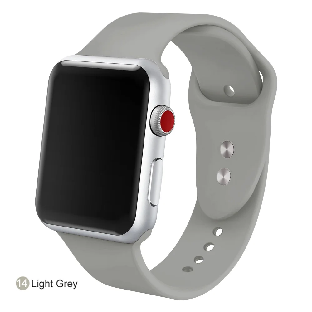 Ремешок для часов для Apple 38 мм 42 мм iWatch 5 ремешок 44 мм 40 мм Ремень спортивный силиконовый браслет часы аксессуары для Apple 5 4 3 2 1 - Цвет ремешка: 14