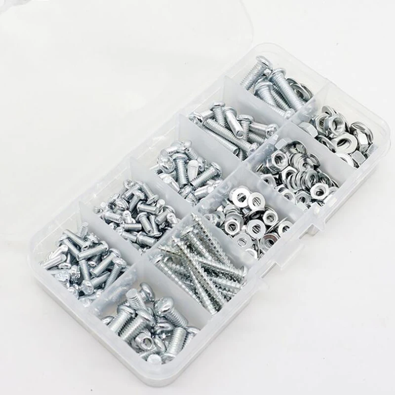 

10 Grids Nut Gasket Stainless Steel Hexagon Socket Head Cap Screws Bicycle Hex Bolts Assortment Mix Kit