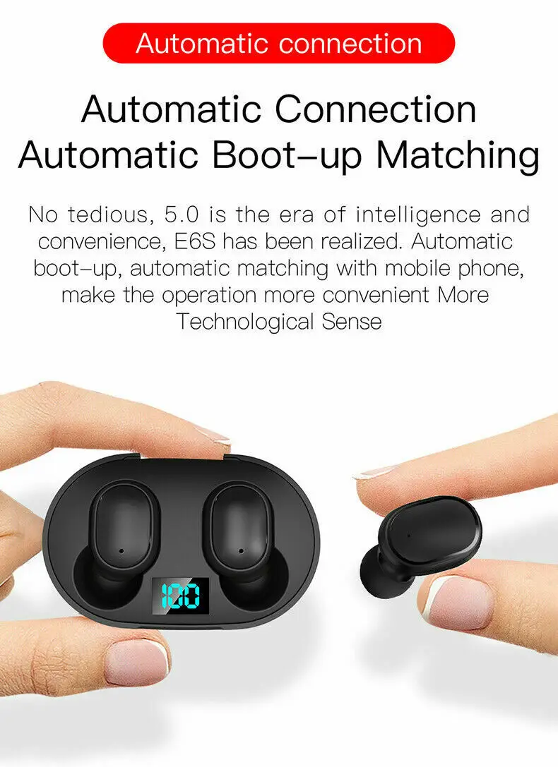 A6S TWS Bluetooth 5 0 Wireless Mini HiFi In Ear Earphones Earbuds for iOS Android Phone accessories Wireless Earphones