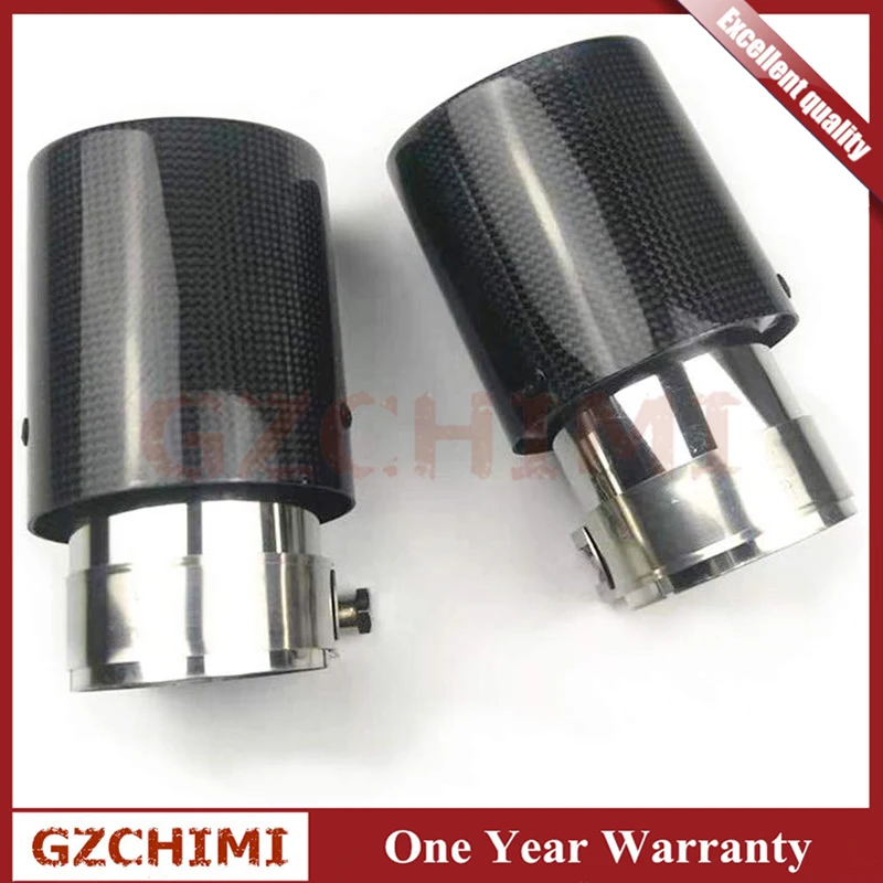 Для 2 шт. Akrapovic Глянцевая выхлопная труба из углеродного волокна 63-89 мм Универсальная синяя Концевая труба