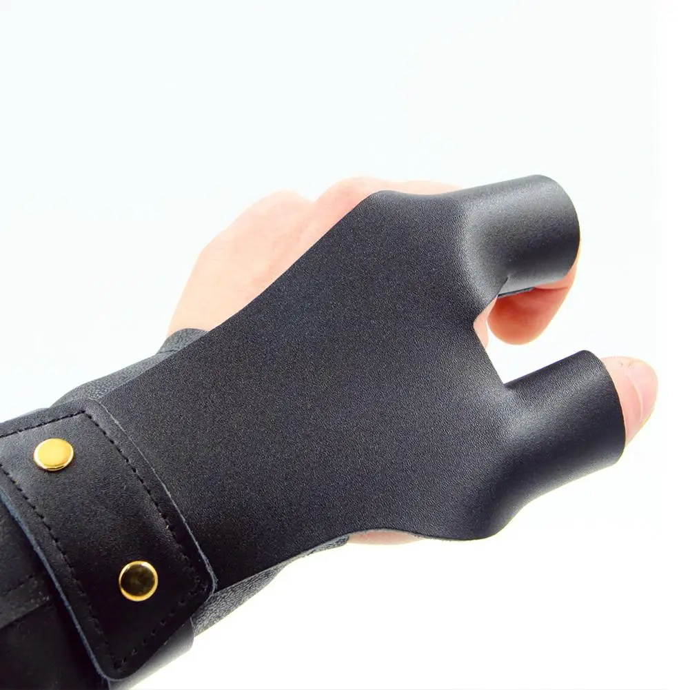 

Traditional Archery Finger Glove for Outdoor Hunting Shooting Bow Arrows Accessories Black Leather Finger Protector Hand Hot