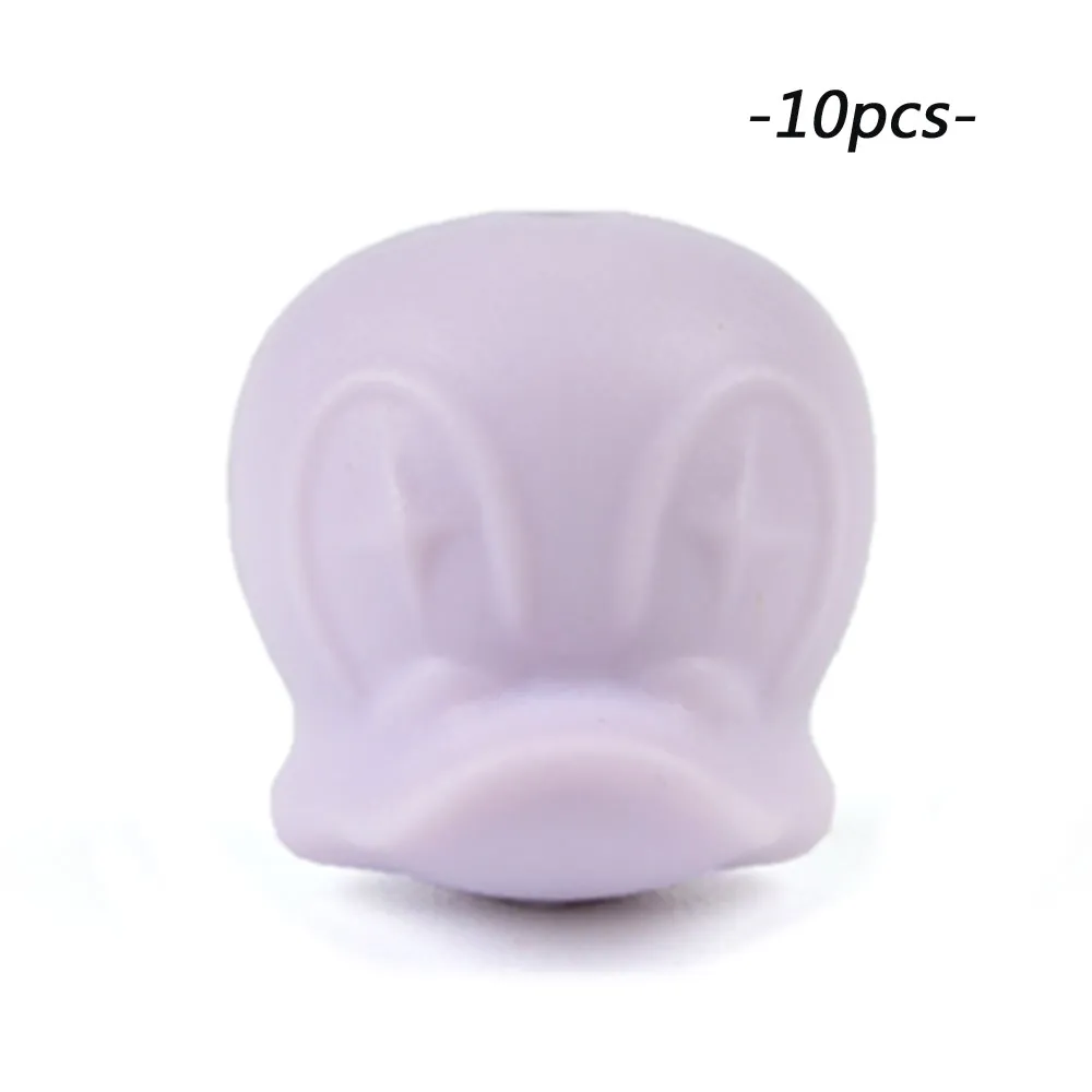 lavender fog LOFCA 10 шт. силиконовые бусины Дональд пищевой силиконовый для детей для прорезывания зубов бусы ожерелье продукт соска кулон с подвеской изготовление - Цвет: lavender fog