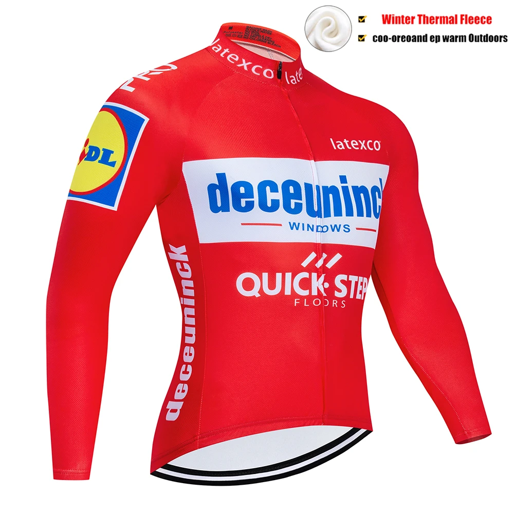 QUICK STEP Pro Team велосипедная Джерси, Зимняя Теплая Флисовая велосипедная одежда, набор велосипедных комбинезонов и штанов, MTB Ropa Ciclismo Maillot одежда - Цвет: Pic Color