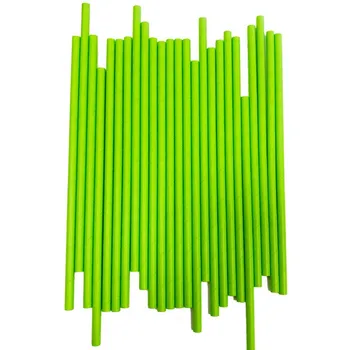 

200 pcs Plain Lime Green Paper Straws-Pure Solid Drinking Restaurant Bar Coffee Cocktail Cake Pop Sticks Wedding Birthday Party