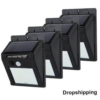

New 6 LED Solar Light Outdoor Solar Lamp PIR Motion Sensor Wall Light Waterproof Solar Powered Sunlight for Garden Decoration