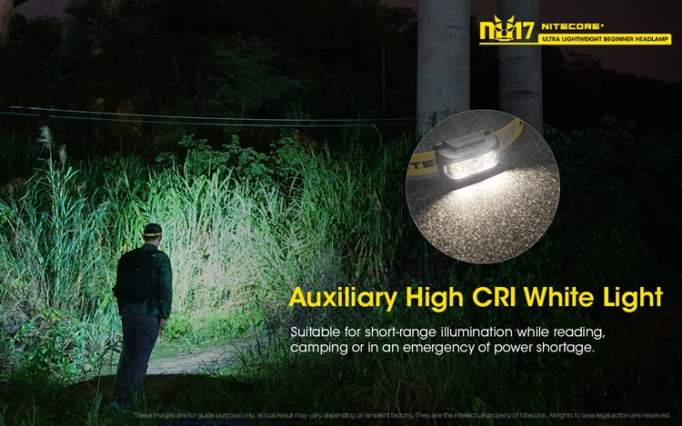 Nitecore NU17 ультра легкий налобный фонарь с зарядкой от USB белый+ CRI+ красный светодиодный водонепроницаемый налобный фонарь с батареей