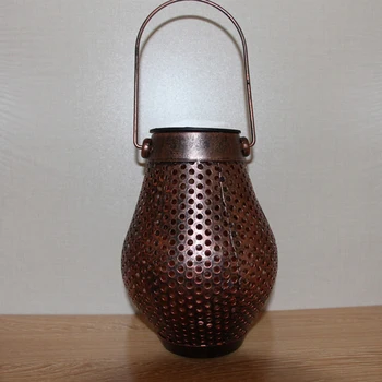 

2pcs/set Rechargeable Craft Solar Lantern Gift Iron Art Hand Held Yard Led Carved Home Decor Bright Garden Hanging