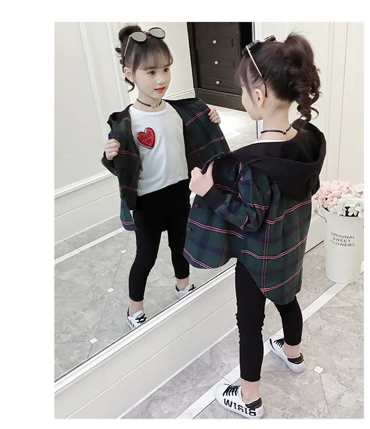 Рубашка для девочек; Новинка года; стильная осенняя одежда; детская одежда; клетчатая рубашка в Корейском стиле в западном стиле для больших мальчиков; Cn8536