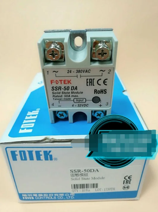 

1PC Fotek SSR-50DA SSR50DA Relay 50A In Box -New