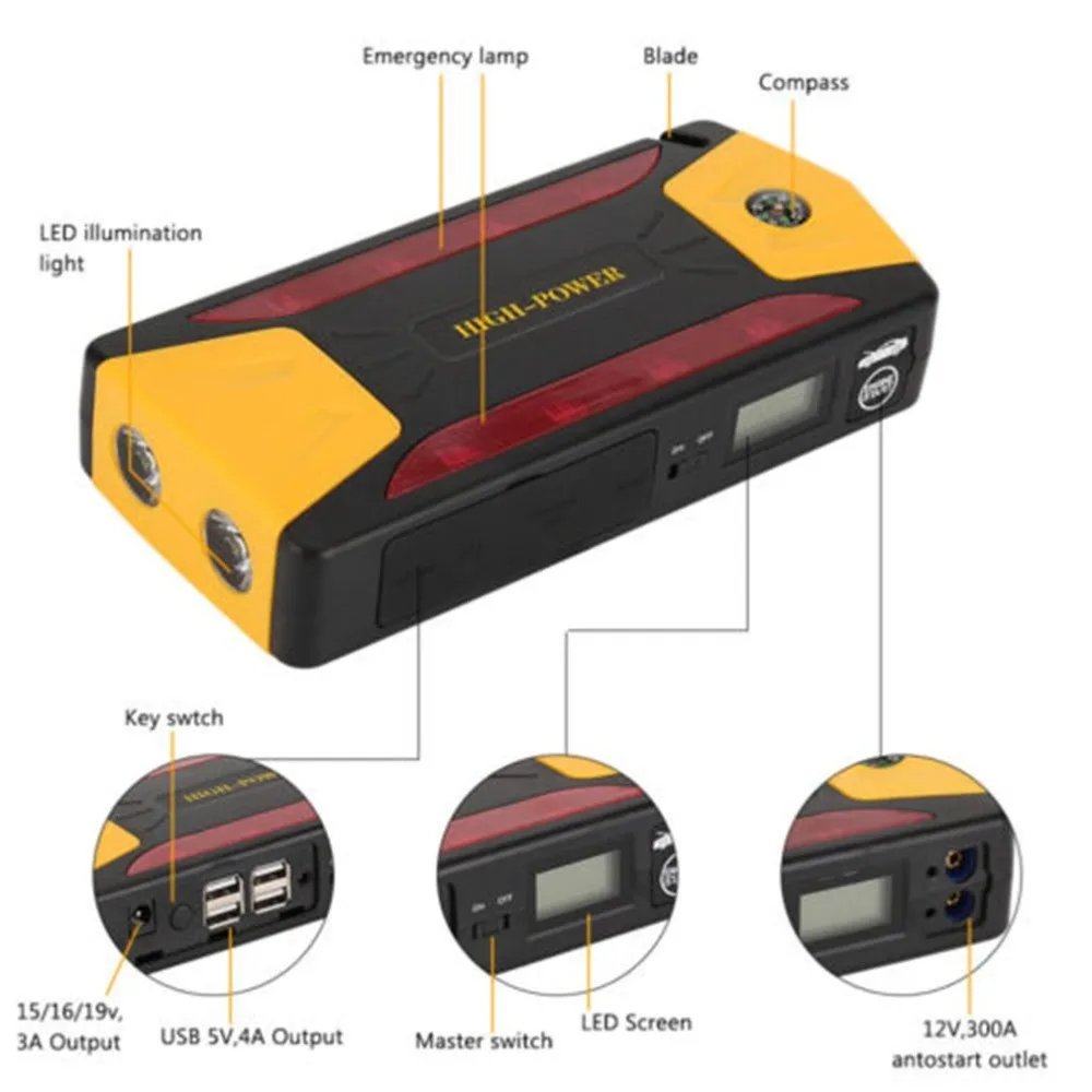 82500mAh большой Ёмкость авто двигатель автомобиль скачок стартер портативный Зарядное устройство усилитель Мощность банк Батарея Комплект Штепсельная Вилка европейского стандарта