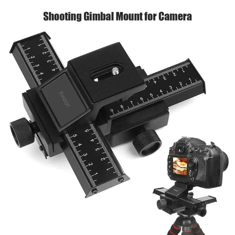 

4 Way Macro Focusing Rail Slider Close-up Gimbal Mount for Camera Accessories Move Front Rear Left and Right Photograph