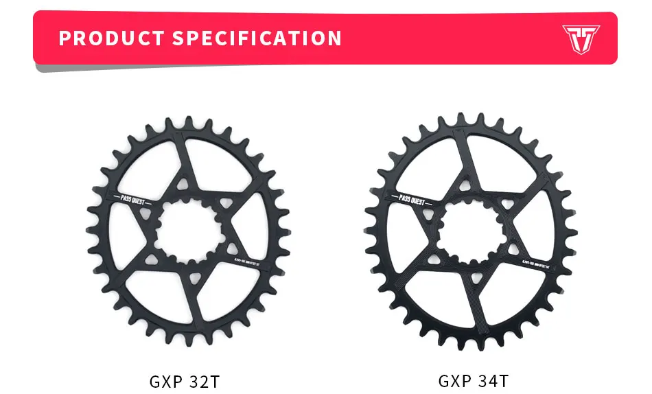 Пройти QUEST GXP MTB овальная узкая широкая Цепь 32 T-40 T 0mm офсетная велосипедная Звездочка для горного велосипеда bicycle