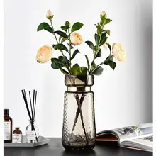 Скандинавские Роскошные чайные стеклянные Цветочная композиция для вазы, украшения для дома, гостиной, художественные статуэтки для рабочего стола в отеле и офисе