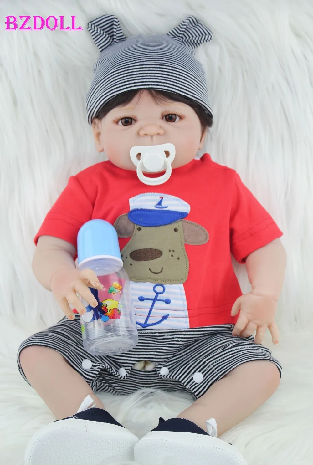 Полностью силиконовая кукла реборн BZDOLL Реалистичная для новорожденных