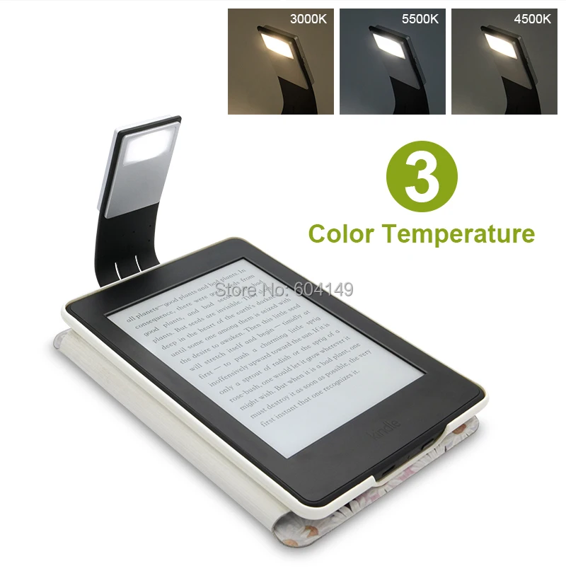 Перезаряжаемая электронная книга светодиодный светильник для Kindle paper USB Led power Bank лампа для чтения 4 интенсивности светильник ing гибкий E-read книжный светильник