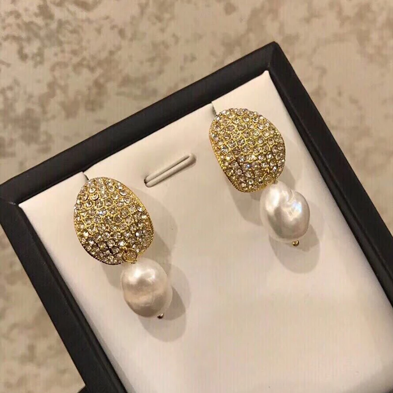 

Elegant Earrings Drop Women Zirconia Pearls Stud Earrings Luxury Fine jewelry