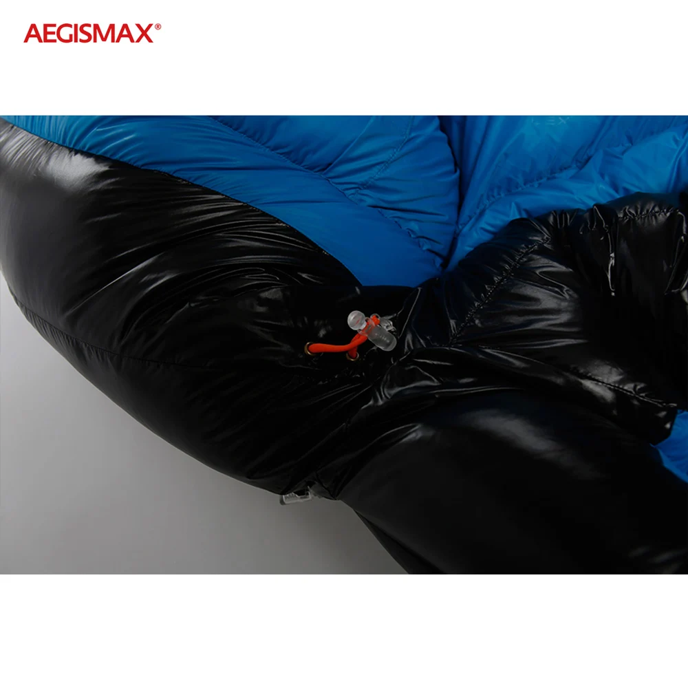 AEGISMAX D Camping Winter Mummy Sleeping Bag FP650+ Thicken 10℉~23℉ Warm 90% White Duck Down Waterproof Comfortable Sleeping Bag