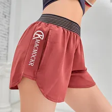 CretKoav Лето Письмо печати шорты для бега для женщины 2 в 1 Быстросохнущие шорты тренажерный зал свободные спортивные шорты дышащие шорты для йоги