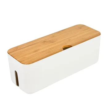 

White Cable Management Box Plastic Socket Organizer Cable Storage Case Household Supplies Cord Organizer Power Strip Hider Box W
