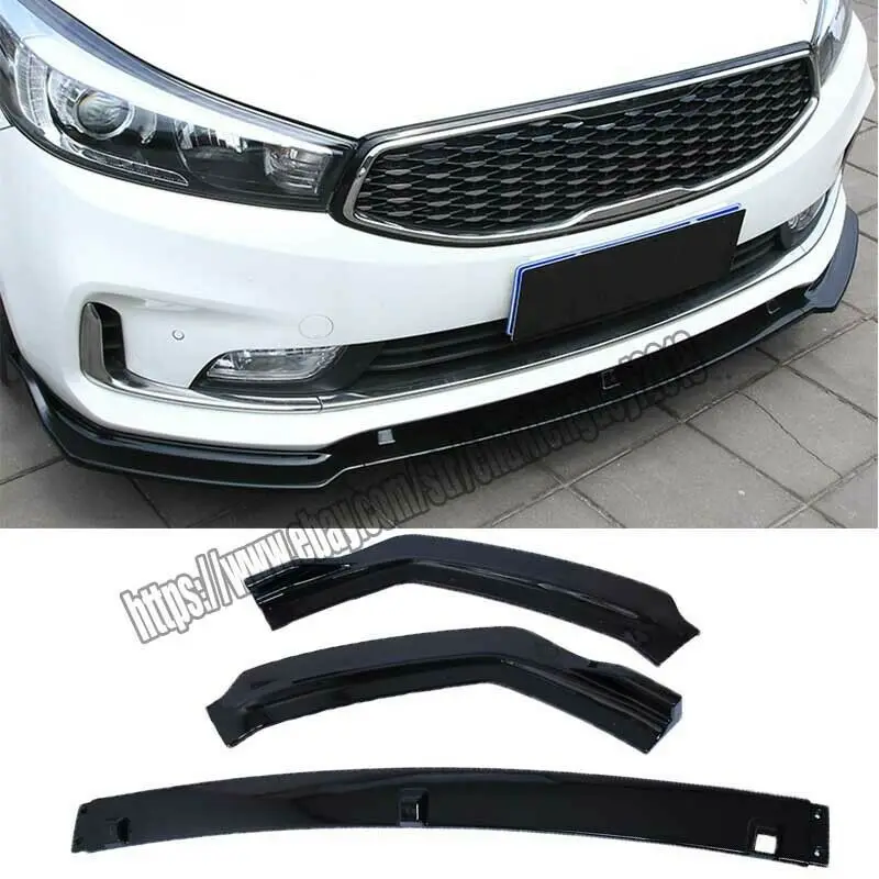 Черный для KIA K3 передний бампер для губ сплиттер автомобильные аксессуары модификация автомобиля 3 шт