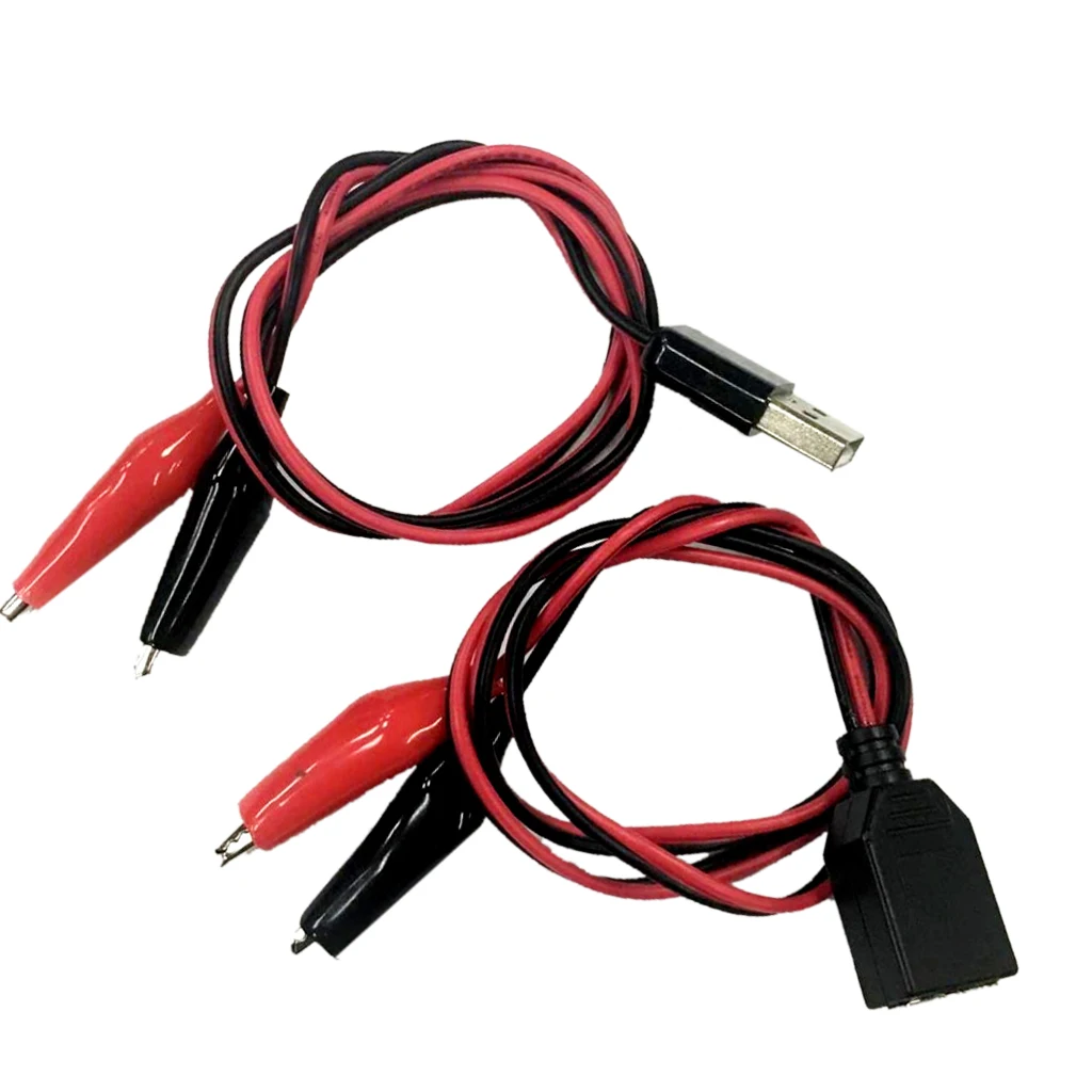 23,5-дюймовый универсальный крокодил тестовые зажимы к USB M/F Соединительный кабель адаптера питания
