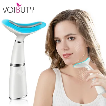 

Electric LED Photon Therapy Neck Face Wrinkle Remover Thermal Vibrating Facial Skin Lifting and Tighten Beauty Care Massager