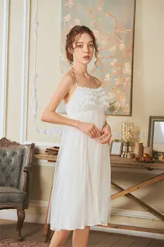 

2020 Sexy Lace Women Summer Lovely Princess Palace Suspender Fairy Nightdress Thin Home Clothes Sleepwear