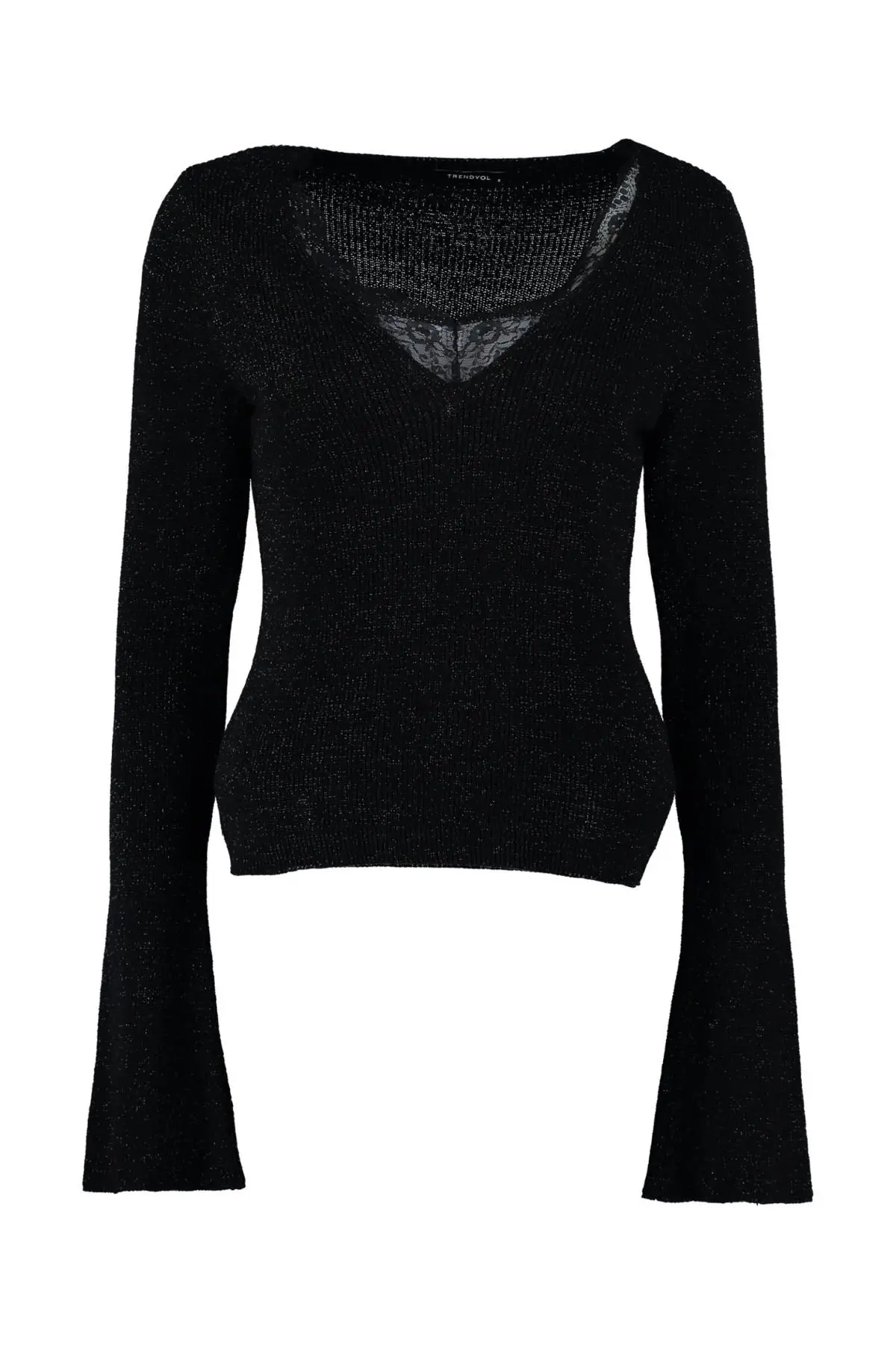 

Trendyol WOMEN-Black Lace Detail Sweater Sweater TWOAW20HB0016