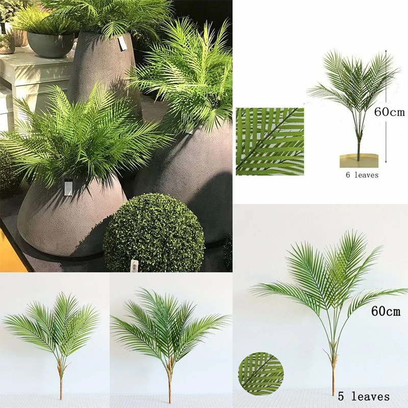 Tropical Palm Plants Large Artificial Tree Branches Plastic Refreshing Fake Leaves Green Monstera For Home Room Office Decor Artificial Dried Flowers Aliexpress