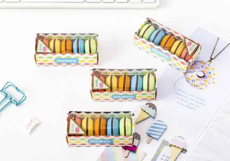 5 шт./лот Macaron Мультяшные ластики Детский сад Игрушка креативный Kawaii ластик забавные карандаши ластики корейские канцелярские принадлежности Школьные принадлежности