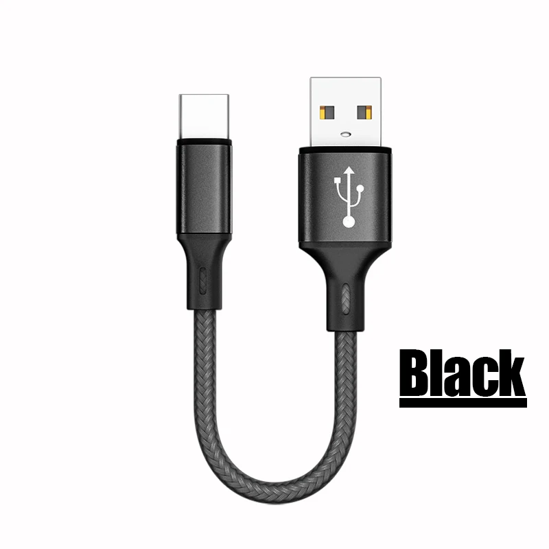 25 см короткий, для зарядного устройства кабель для передачи данных Micro usb type C кабель для освещения для iPhone X samsung huawei быстрая зарядка банк питания Кабели для телефонов - Цвет: 0.25M Blue