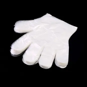 

100pcs Eco-friendly Food Safety Disposable Gloves PE Household Restaurant BBQ Plastic transparent bag Wholesale Family essential