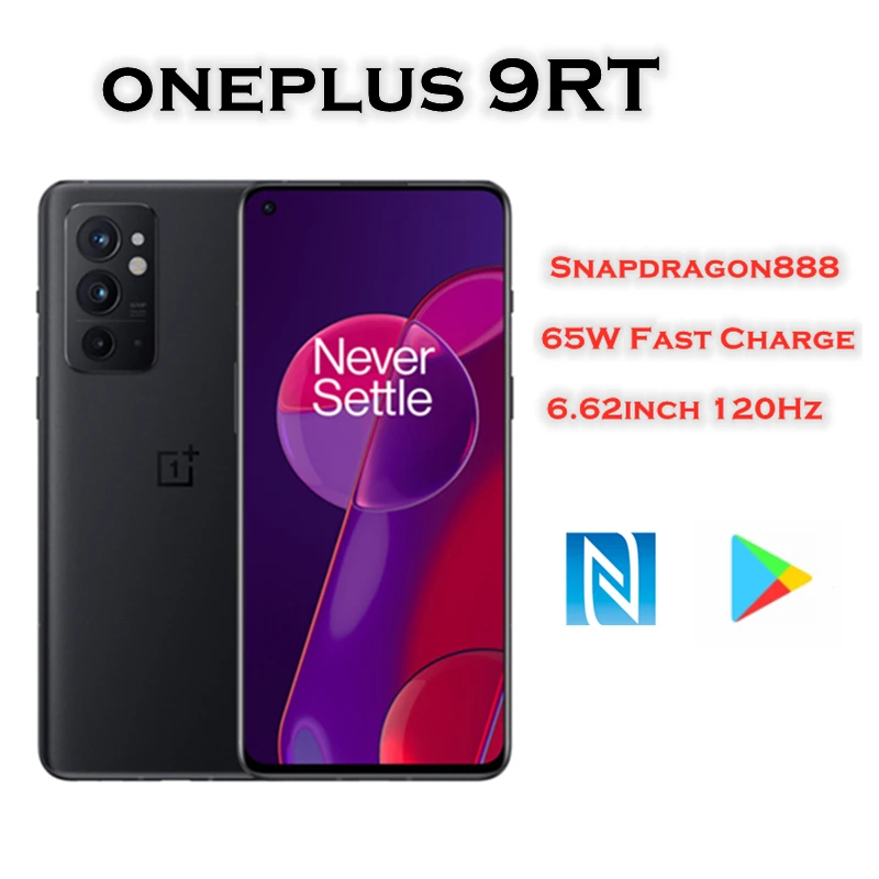 oneplus cell phone OnePlus 9RT 9 RT 5G Mobile Phone 6.62 inch 120Hz AMOLED Snapdragon 888 Octa Core 65W Flash Charge 50MP Camera one plus cell phone