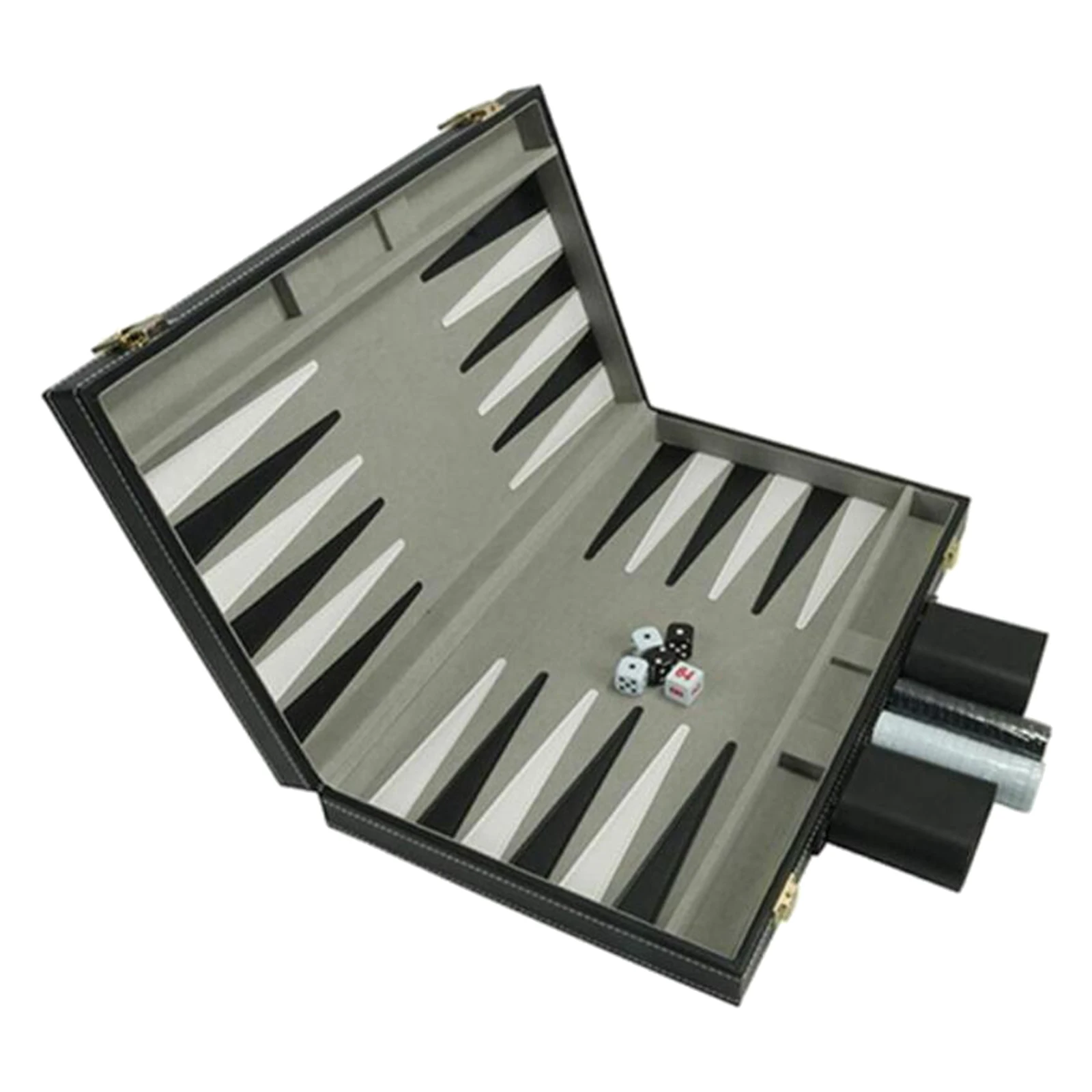 Premium Medium Collapsible Backgammon Board Game Set PU Leather Case Classic Portable Travel Board