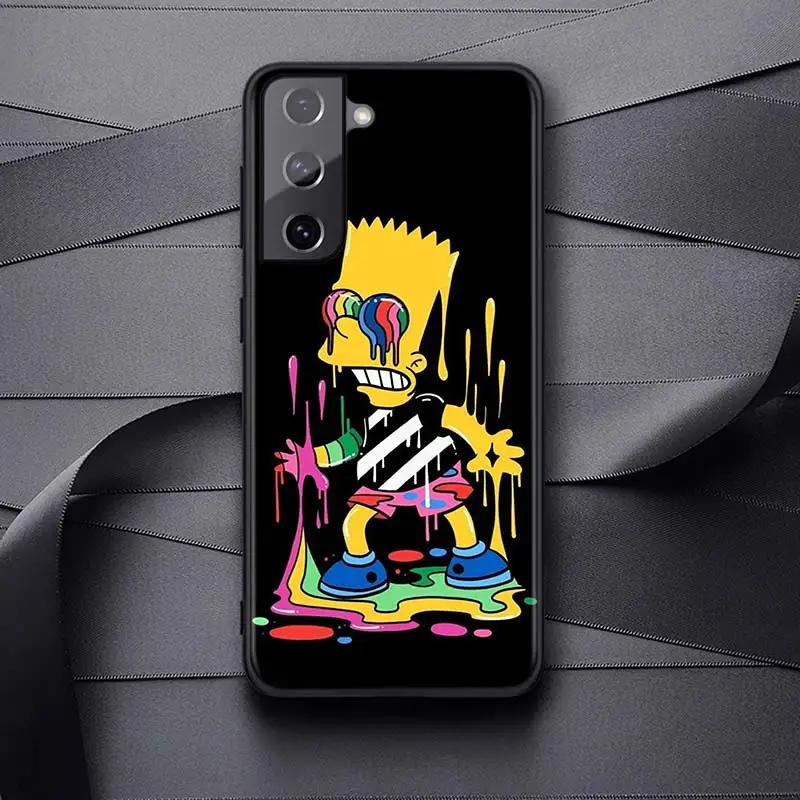 The Simpsons Soft Black Cover For Samsung Galaxy S22 S21 S20 FE Ultra S10 S10e Lite S9 Plus Pro Phone Case kawaii phone cases samsung