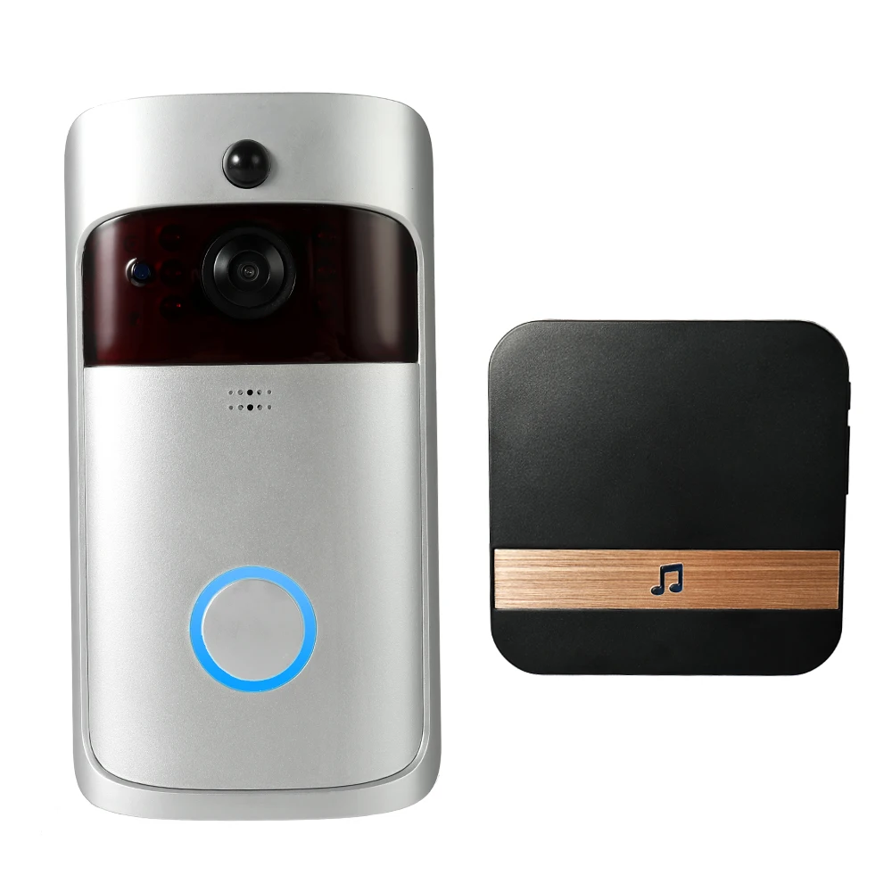 

Smart Wireless WiFi Security Door Bell with Plug-in Chime Visual Recording Low Power Consumption Smart Video Door Phone