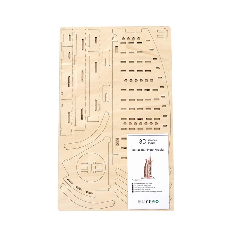 Carboard 3D Paper Building Puzzle Model Toys World Souvenir De La Tour Hotel Arabia for Kids 3