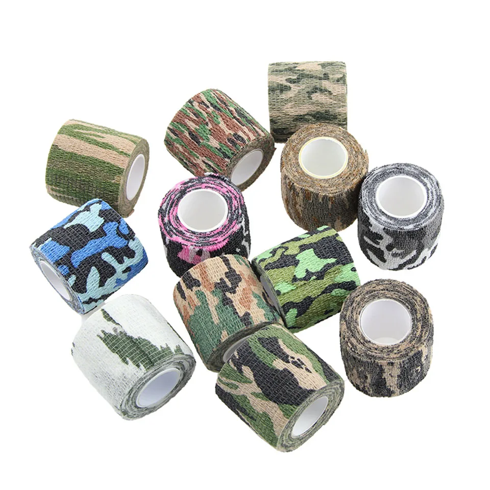 4.5m Camouflage Elastic Wrap Tape Hunt Disguise Elastoplast Self Adhesive Sports Protector Knee Finger Ankle Athletic Bandage