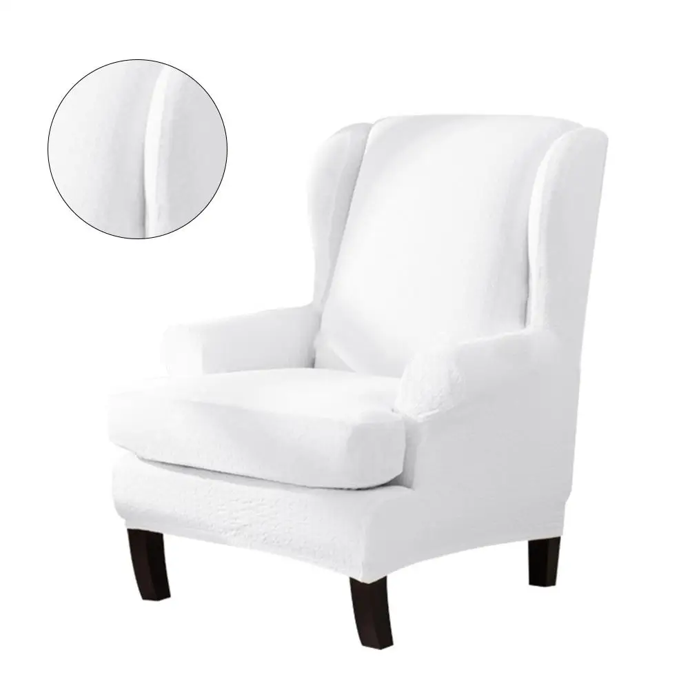 2 шт. наклонные руки King Back эластичные чехлы на кресла кресло Wingback крыло диван задний Чехол для стула тянущийся протектор SlipCover протекто - Цвет: White