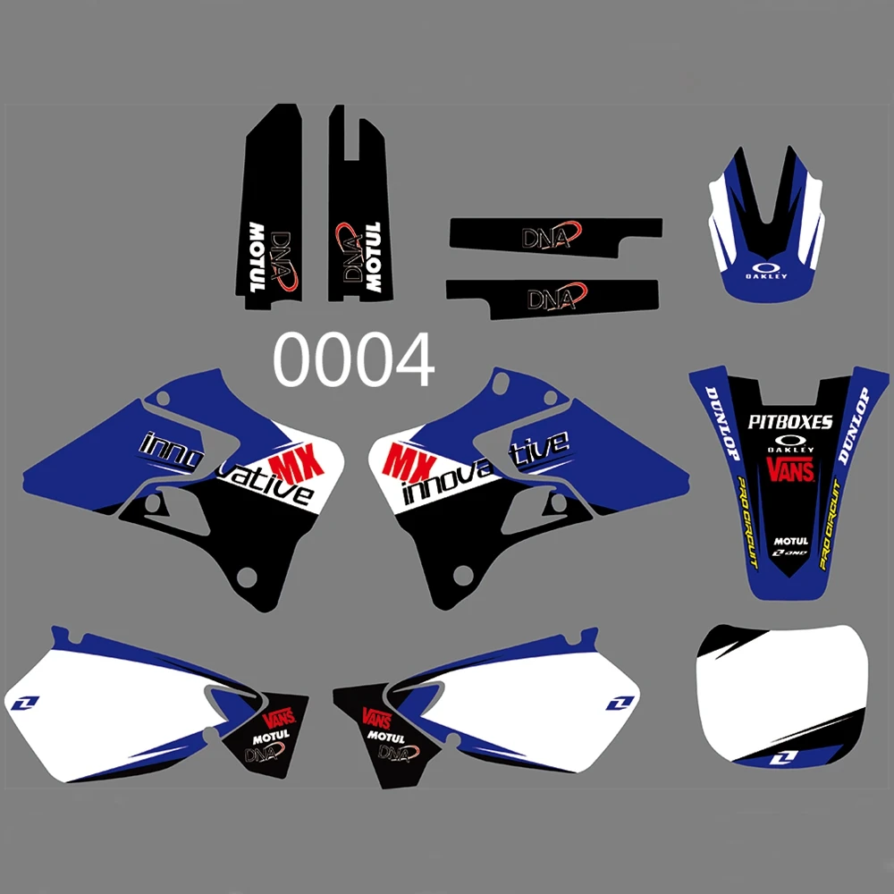 Для YAMAHA YZ125 YZ250 1996-2001 Графика наклейки на заказ Номер Наименование лента 3M Полный мотоцикл Фоны аксессуары