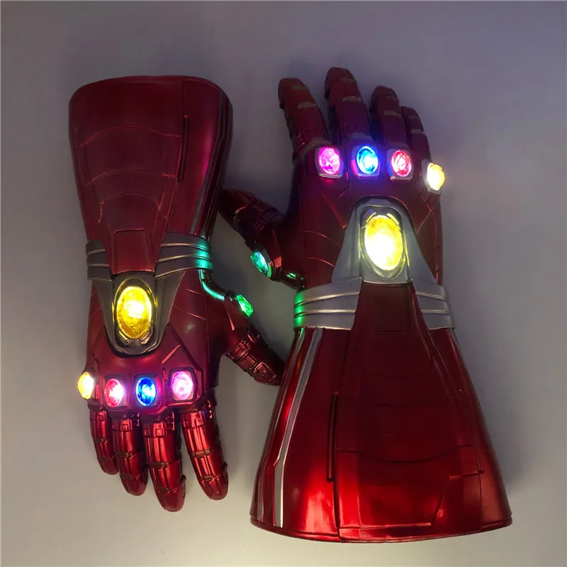 Перчатка перчатки танос войны Косплей Опора светодиодный ПВХ перчатки игрушки Дети Хэллоуин вечерние для взрослых