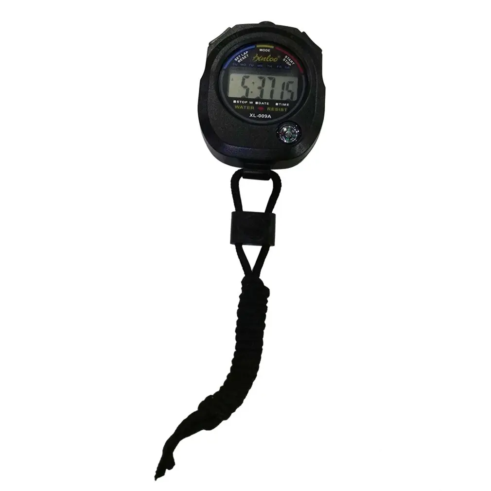 New Sports Stopwatch Professional Handheld Digital LCD Sports Stopwatch Chronograph Counter Timer with Strap hot selling New