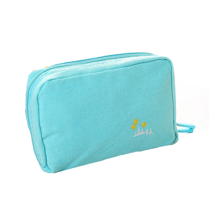 Sky blue Mini Wallet Portable Multi-layer Purse Key Passport Passbook Pokemon Card Organizer Credit Card Holder/toiletry Bag/digital Bags - Цвет: Sky blue