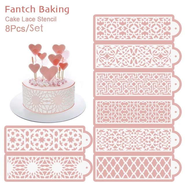 Új 8Db/Set Retro Totem Torta Csipke Sablon Művészeti Dekoráció Pad Sztrájkos Sütőszerszám Vízálló Anyag Újrafelhasználás