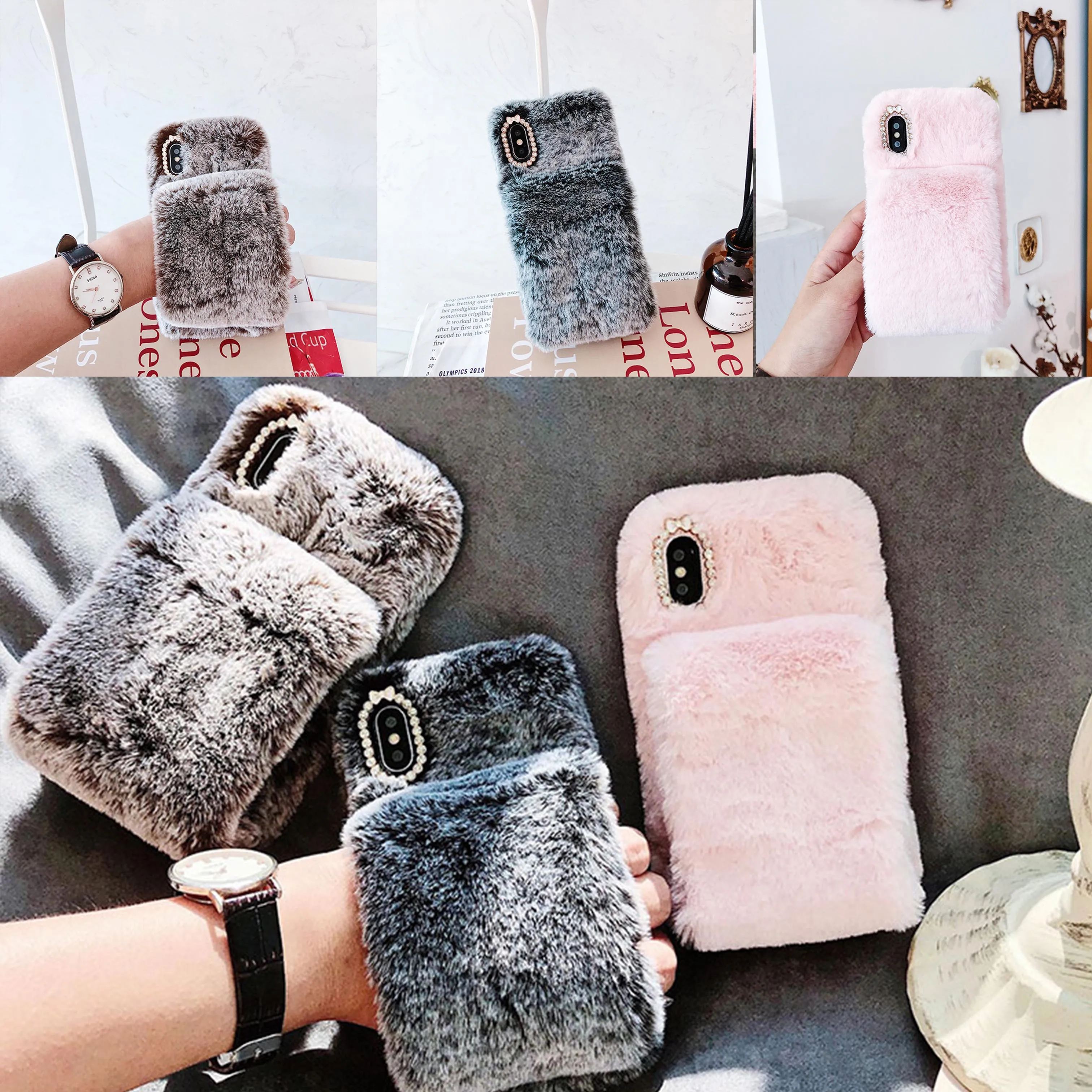 Теплый меховой чехол для Xiaomi 9T Pro Mi 8 Lite Explore 9SE 6X A2 5X A1 5S Plus 5C 5 Mix 3 2 2S Play теплый из