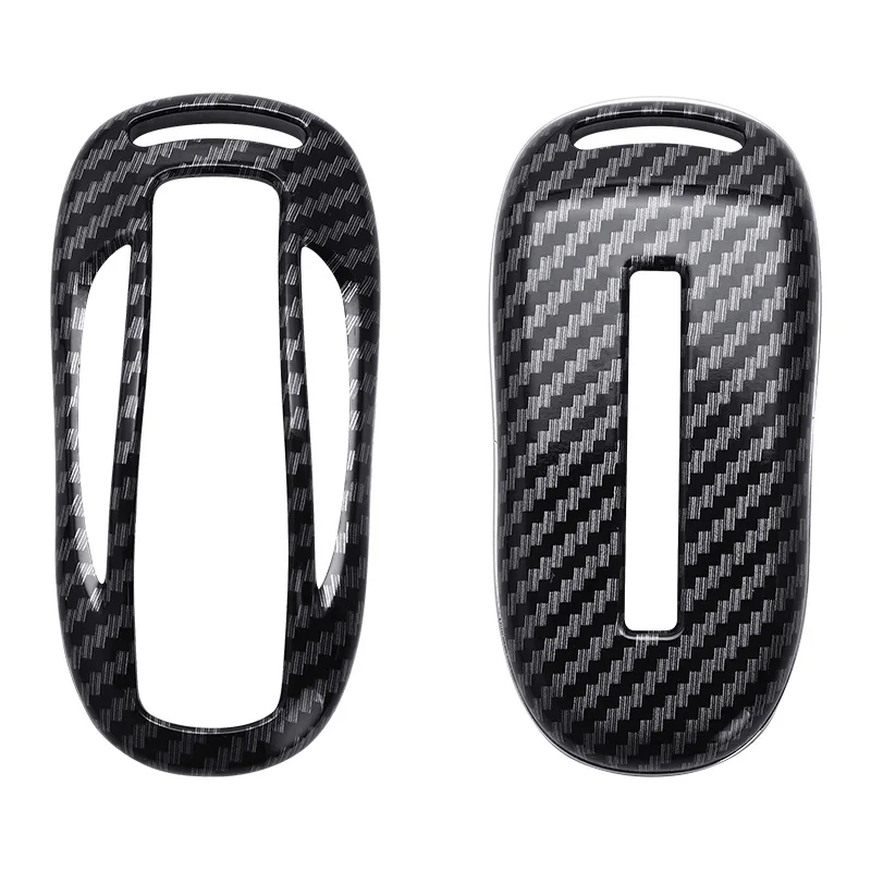 New ABS Carbon Fibe Car Remote Key Full Cover Case Shell For Tesla Model 3 Model S X Car Smart Key Accessories Holder Fob