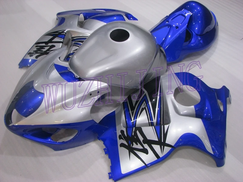 INJECTION mold Набор для всего тела HAYABUSA 1998 наборы для тела GSXR 1300 99 00 серебристо-синие обтекатели GSX R1300 1997-2007 - Цвет: INJECTION mold