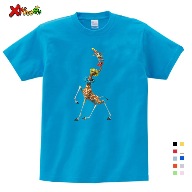 T-shirt Синие студенческие толстовки с капюшоном с пингвинами из Мадагаскара; Детские свитшоты из хлопка; милые толстовки с капюшоном; От 2 до 8 лет - Цвет: T-shirt